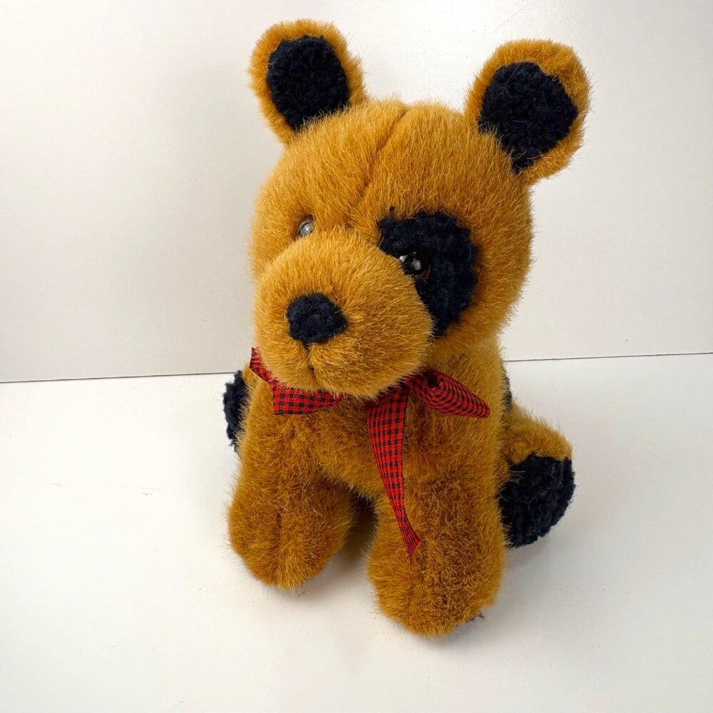 VTG1994 Dakin Gingham & Friends 10”‎ Plush Puppy Dog Bow # 05937
